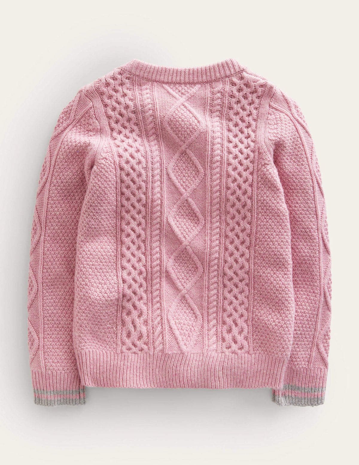 Pullover mit Zopfmuster-Pastell-Orchideenrosa - Image 2
