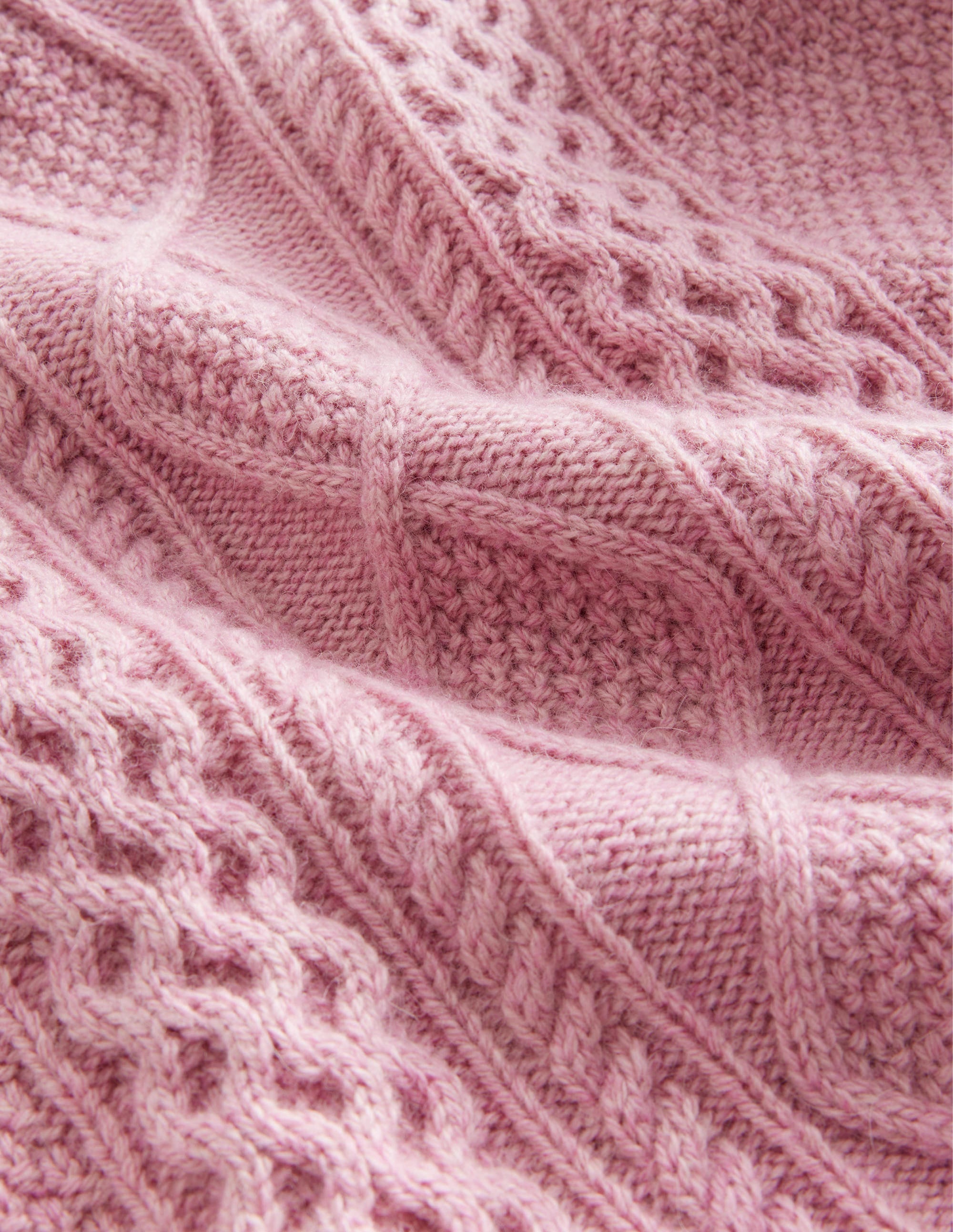 Pullover mit Zopfmuster-Pastell-Orchideenrosa - Image 3