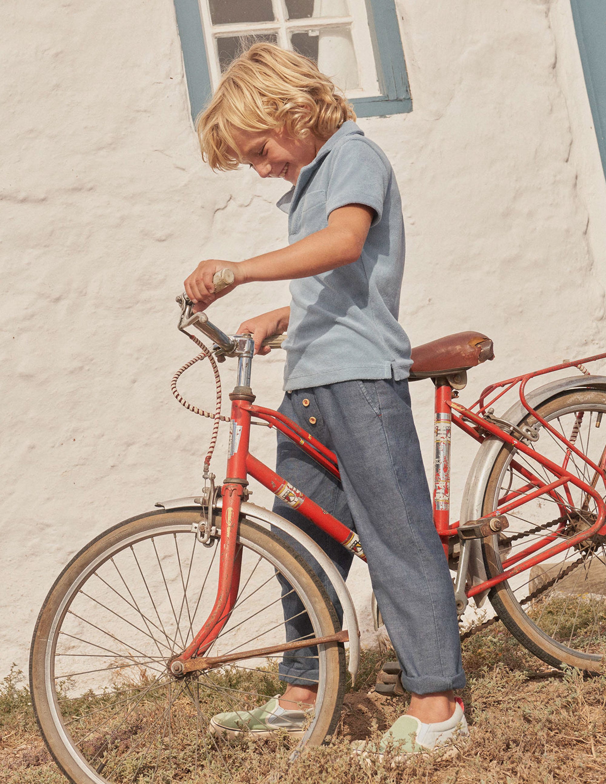 Frottee-Poloshirt-Graublau - Image 4