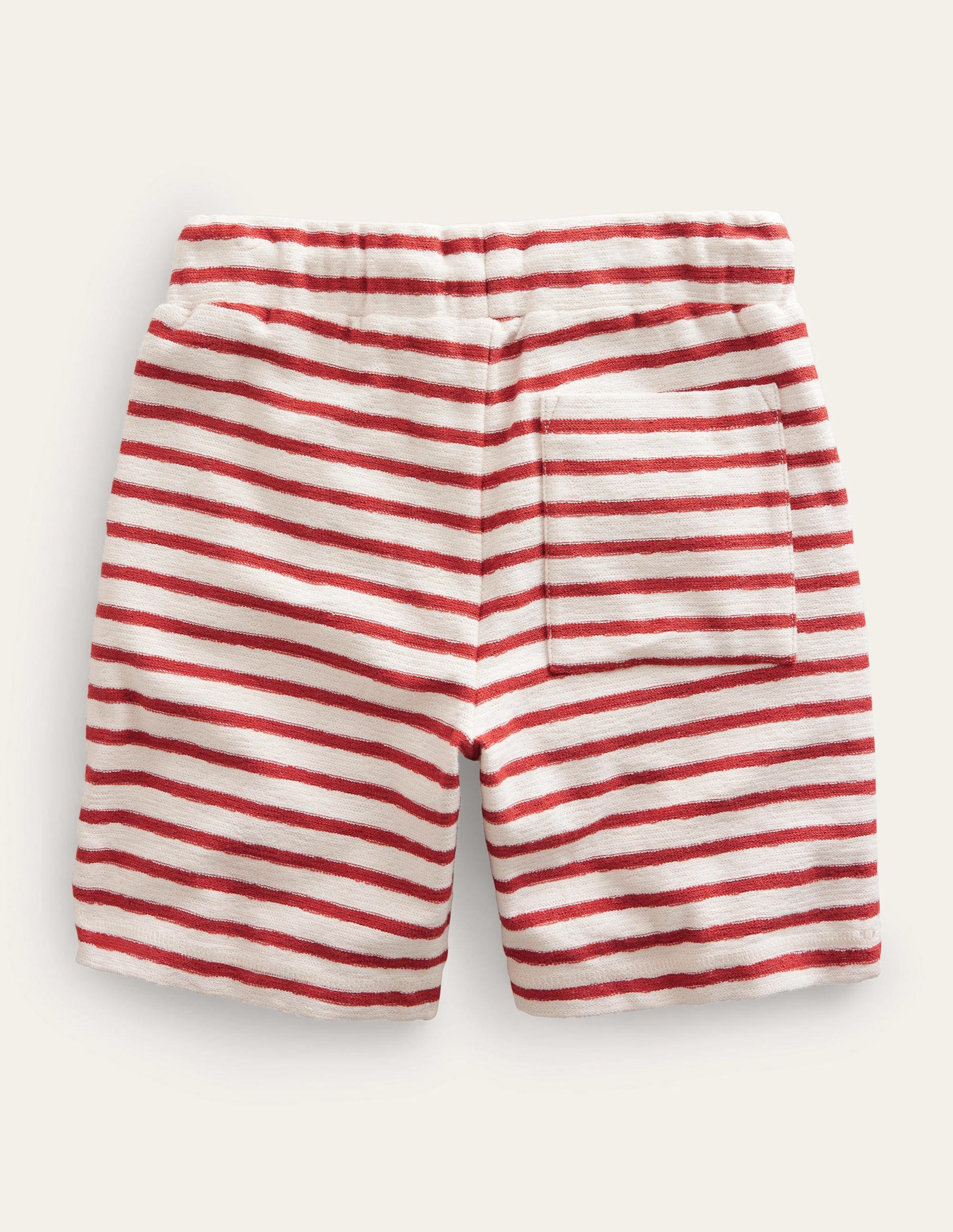 Strukturierte Jerseyshorts-Kastanienbraun/Weiß - Image 2
