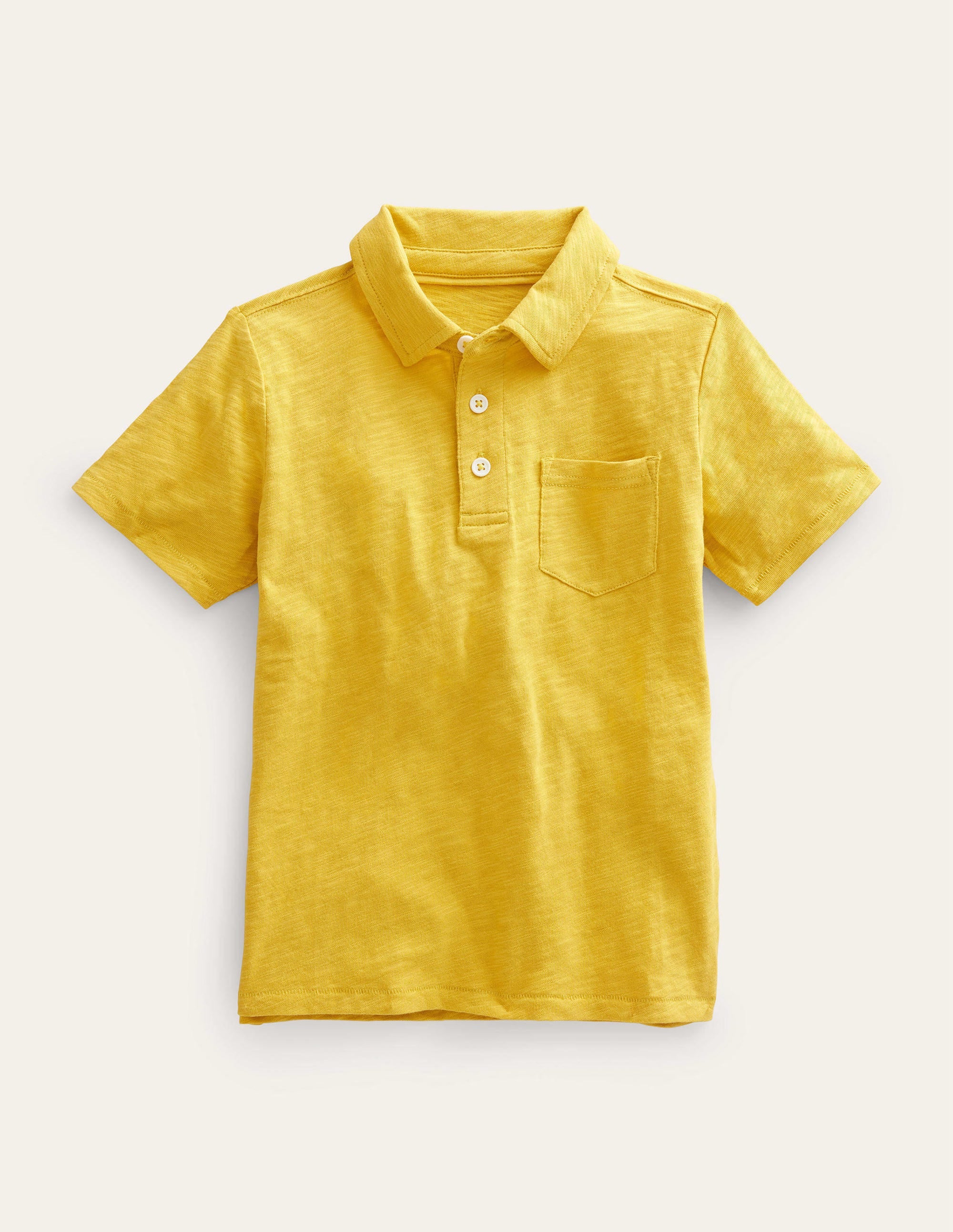 Slub Polo Shirt-Mustard Yellow - Image 1