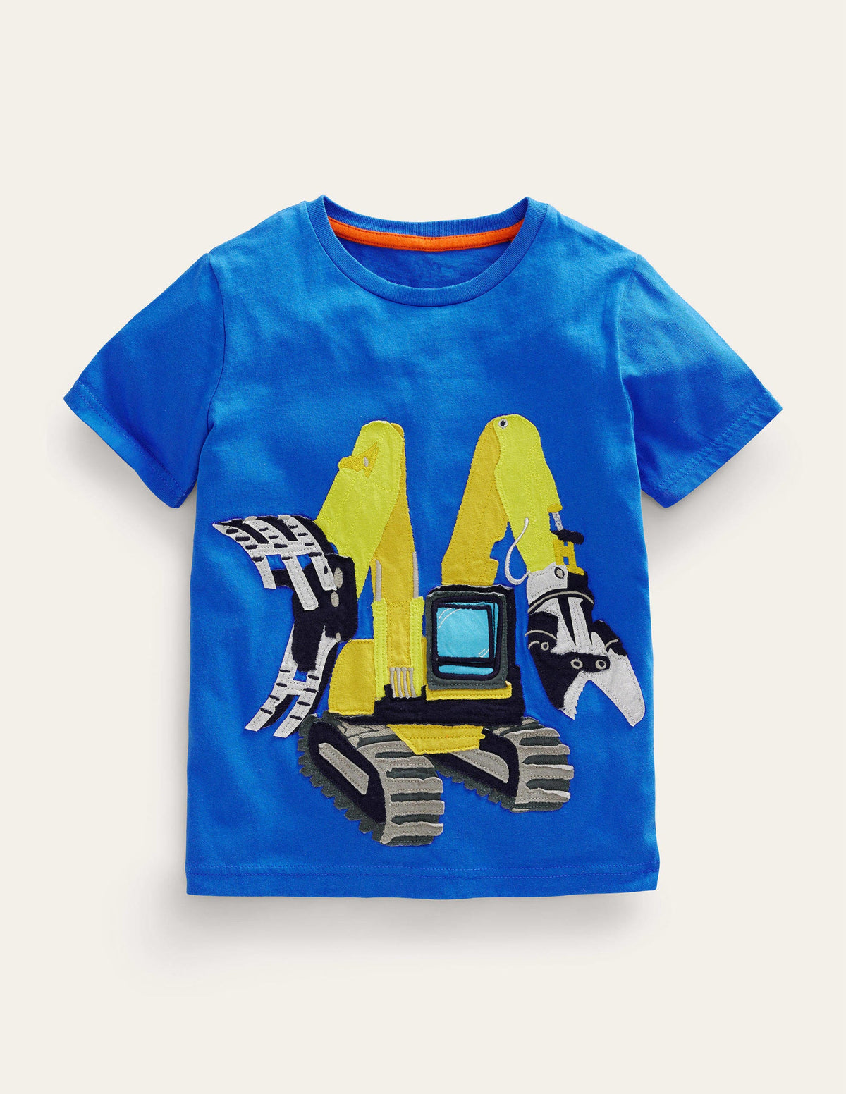 T-shirt à appliqué-Pelleteuse bleu cabanon-1