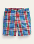 Gemusterte Chinoshorts-Blau/Orange, Kariert