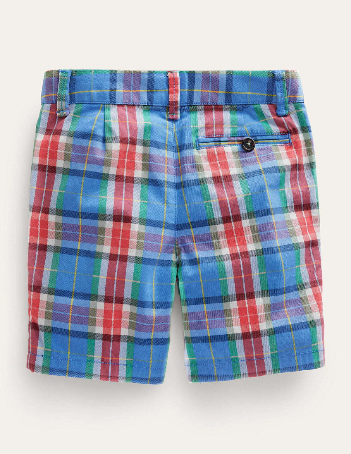 Gemusterte Chinoshorts-Blau/Orange, Kariert-2