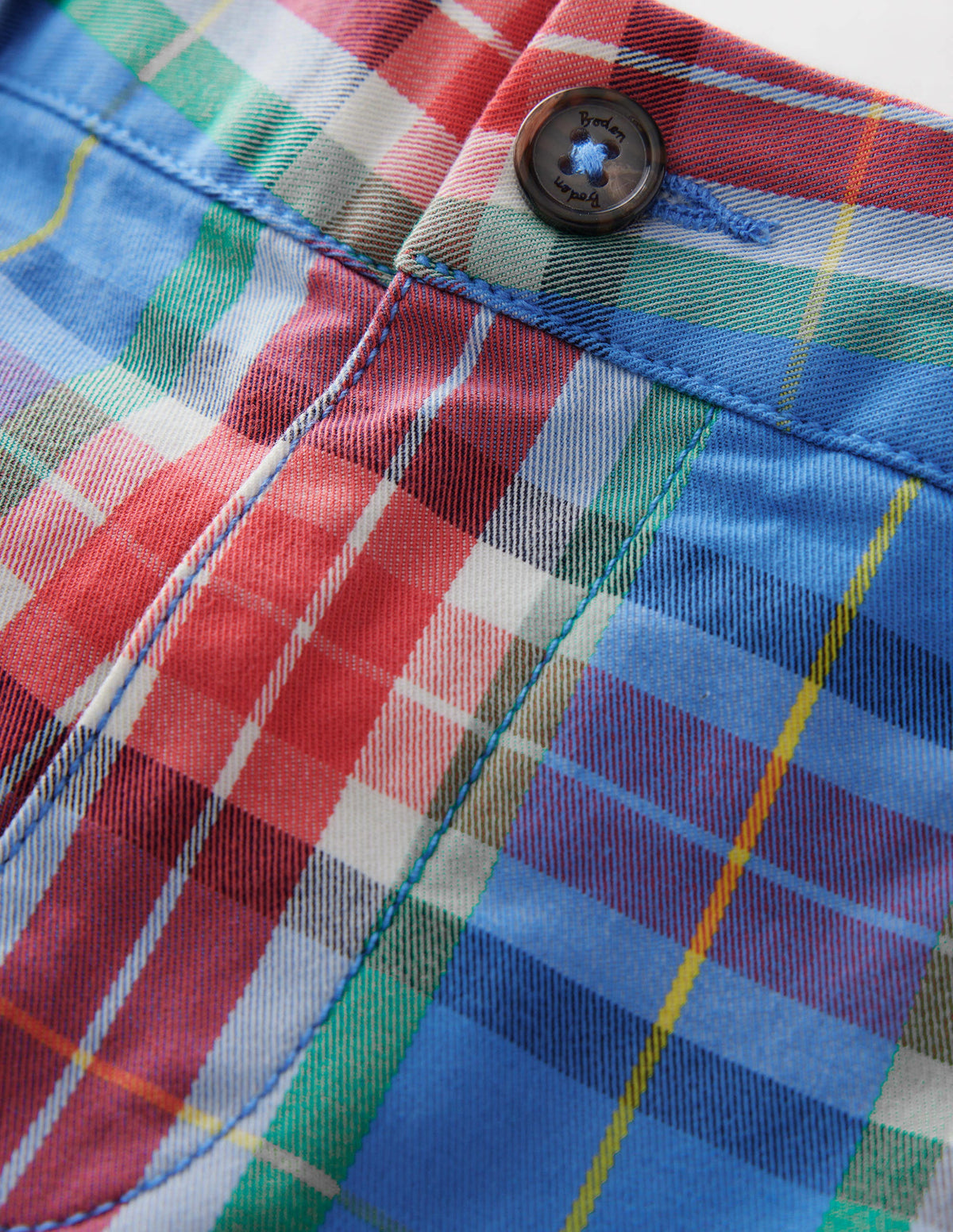 Gemusterte Chinoshorts-Blau/Orange, Kariert - Image 3