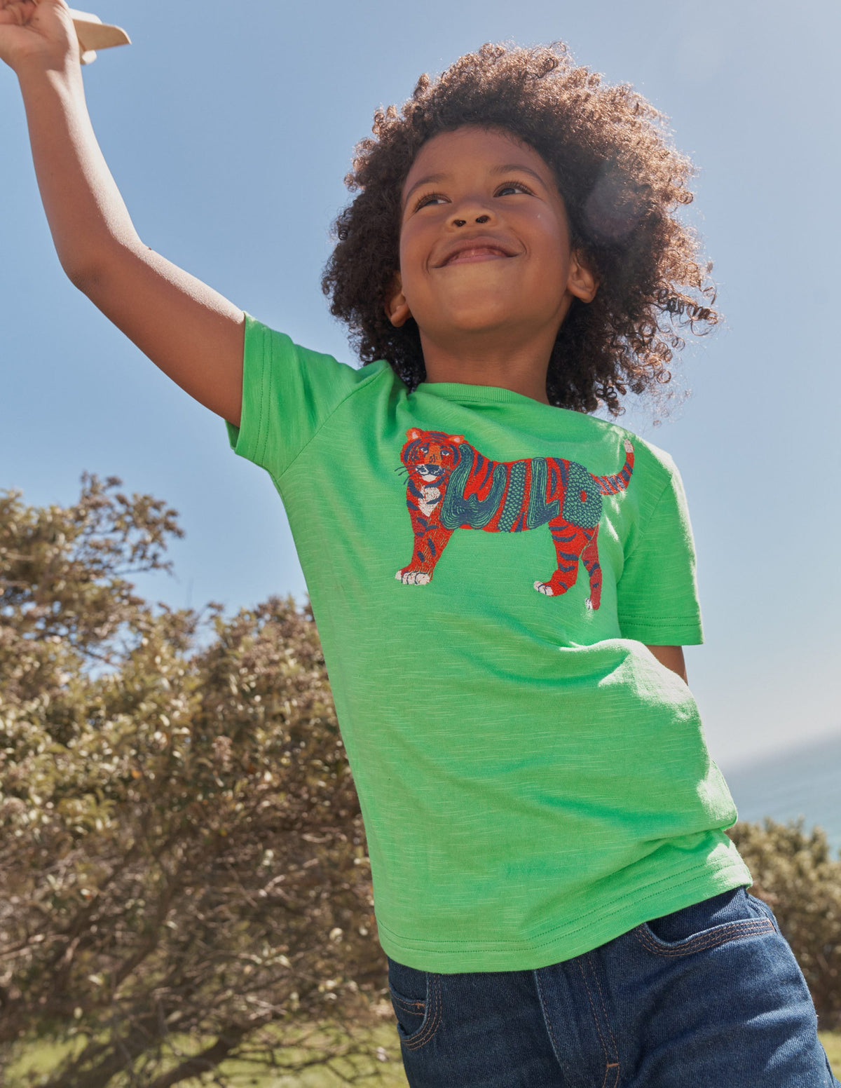 T-Shirt mit Tiermotiv-Aloe-Vera-Grün, Tiger - Image 4
