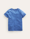 Vorgewaschenes Flammgarn-T-Shirt-Dunkelblau
