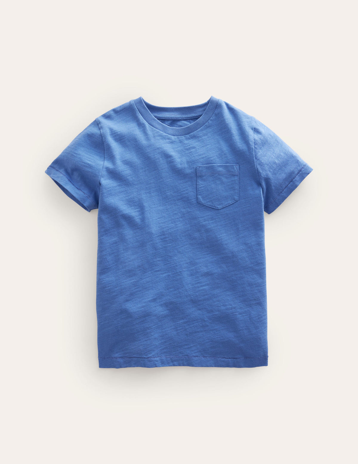 Vorgewaschenes Flammgarn-T-Shirt-Dunkelblau-1