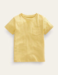 Vorgewaschenes Flammgarn-T-Shirt-Butterblumengelb