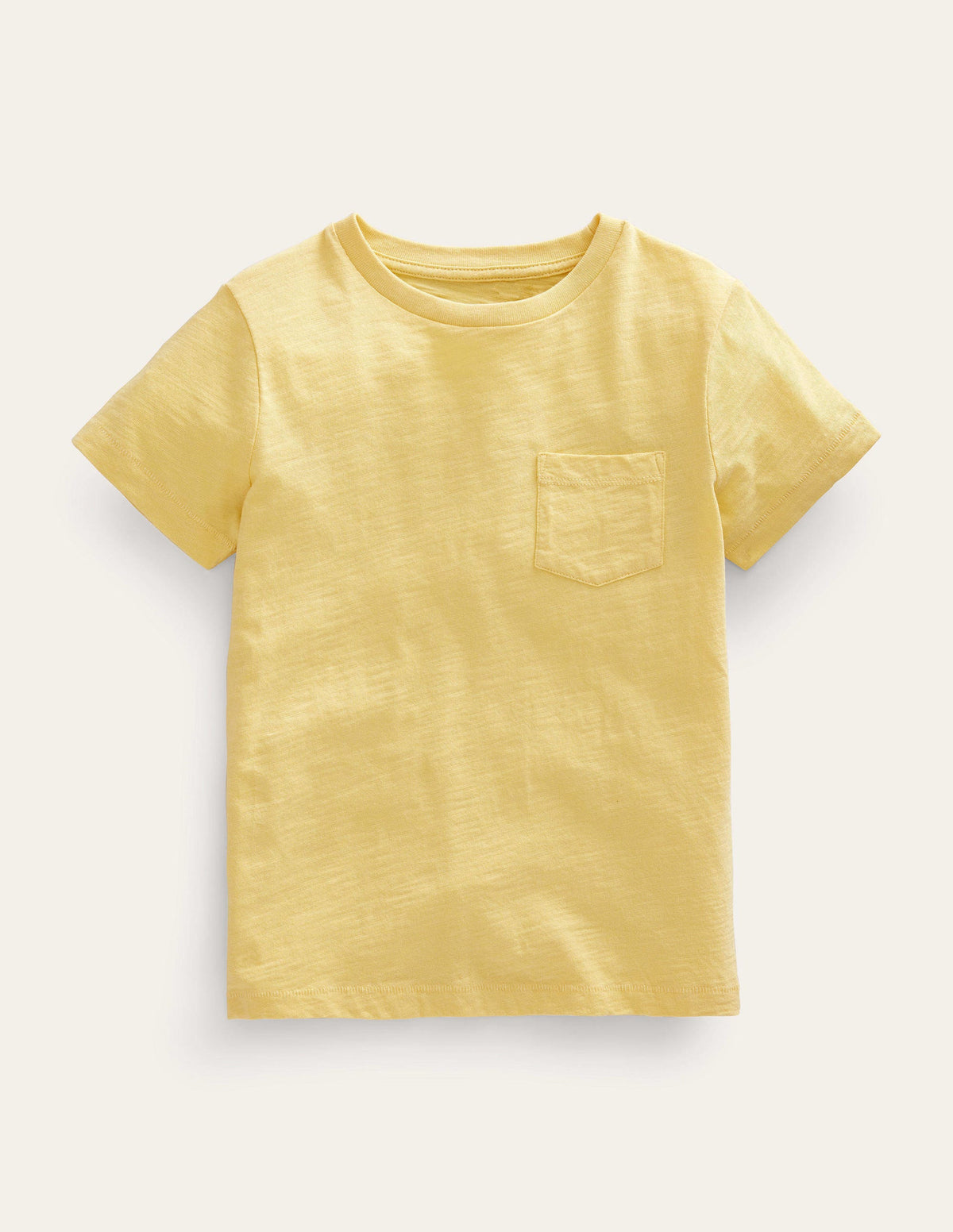 Vorgewaschenes Flammgarn-T-Shirt-Butterblumengelb-1