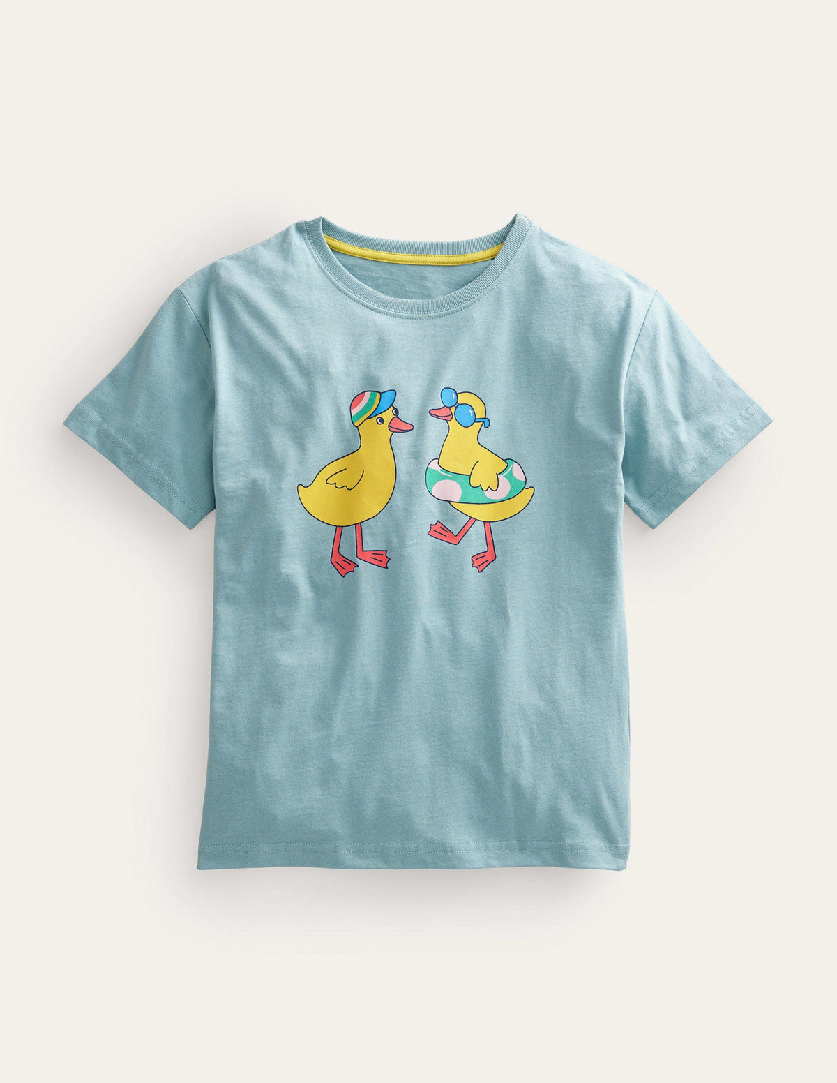 Relaxed Printed Logo Tee-Tourmaline Blue Ducks-1