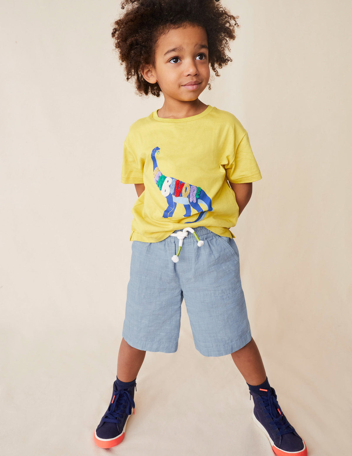 Baggy en coton-Chambray bleu galet - Image 2