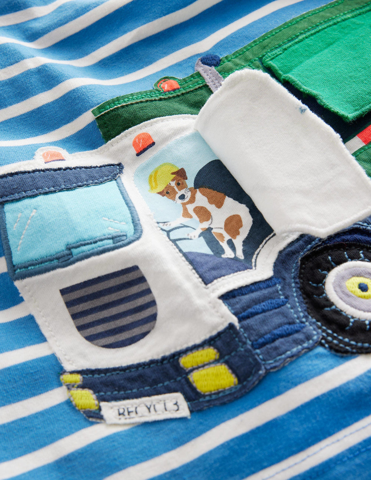 T-shirt motif camion avec rabats à soulever-Camion bleu élisabéthain/ivoire-3
