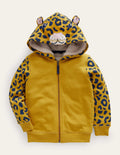 Origineller Kapuzenpulli-Dijon-Gelb Leopard