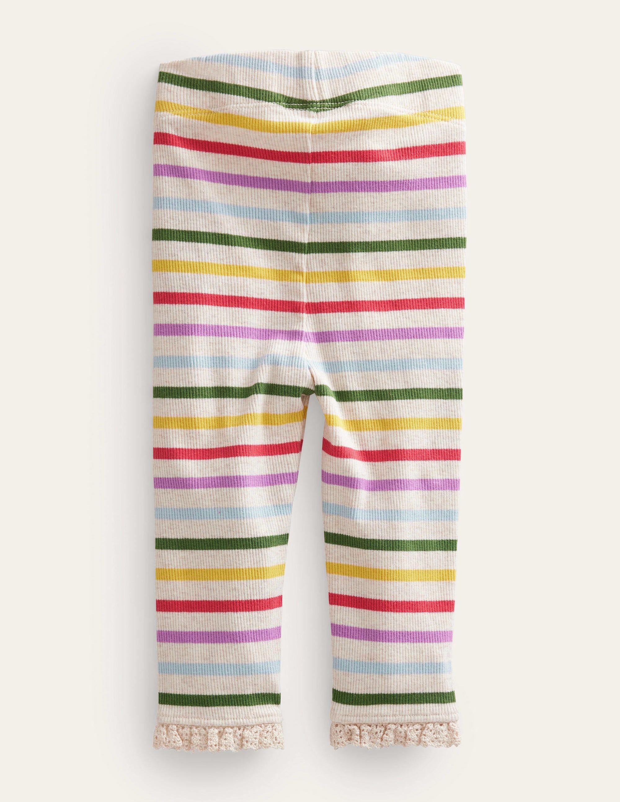 Ribbed Lace Leggings-Rainbow Stripe - Image 2