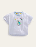 Relaxed T-shirt-Ivory/Blue World
