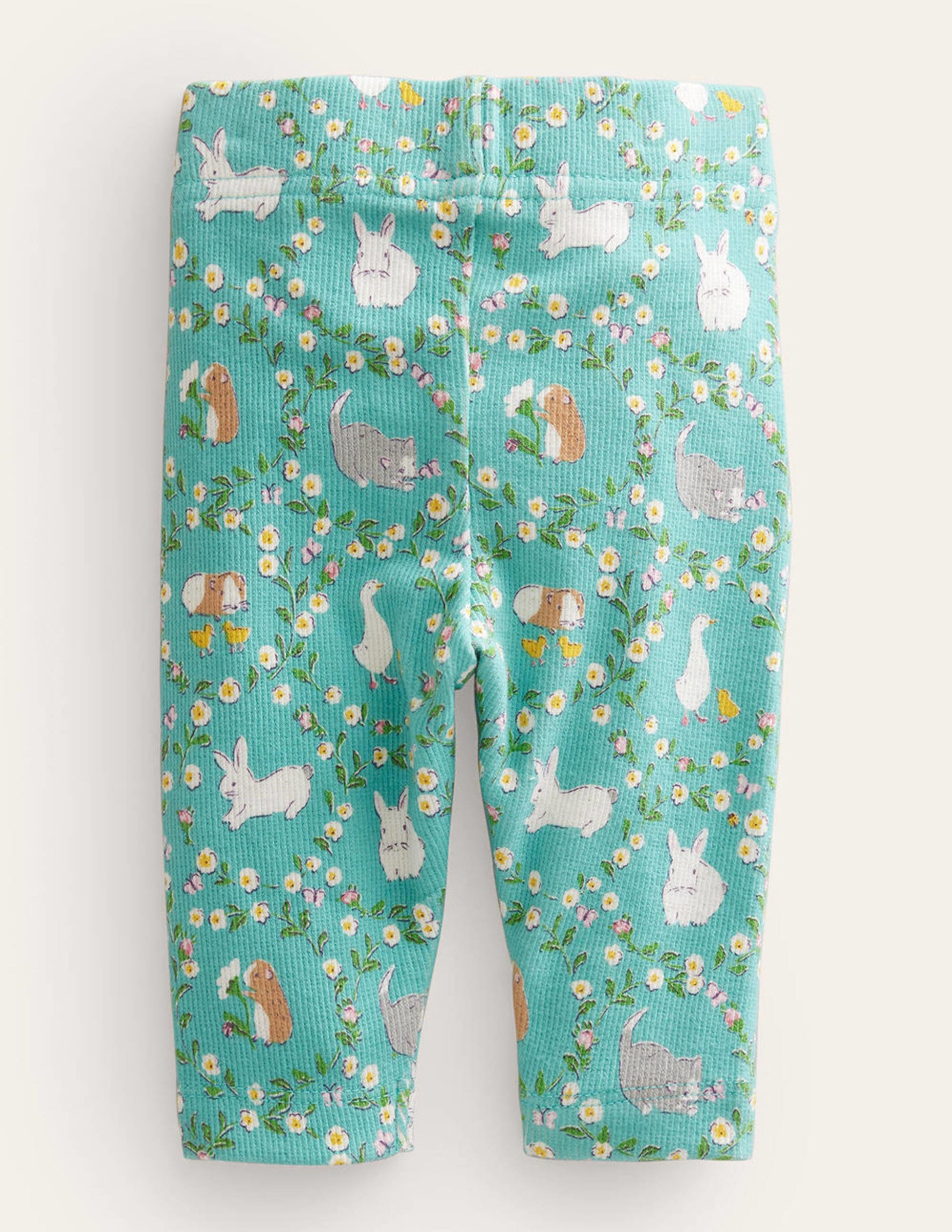 Gemusterte Leggings-Ozeangrün, Häschen-2