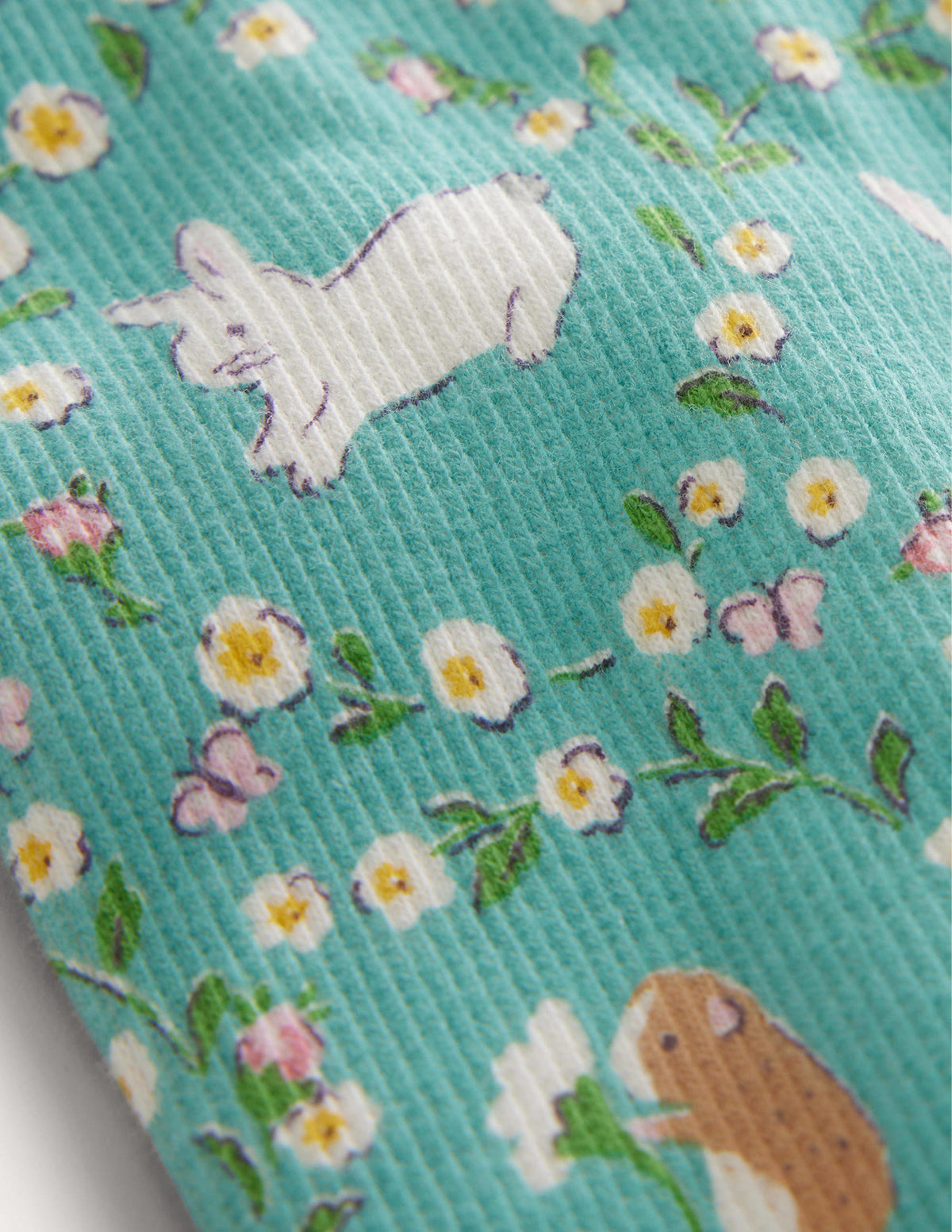 Gemusterte Leggings-Ozeangrün, Häschen-3