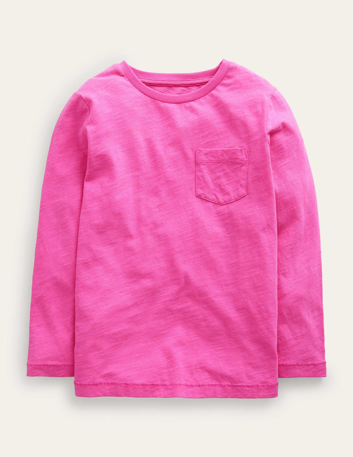 T-shirt délavé à manches longues-Rose renversant-1