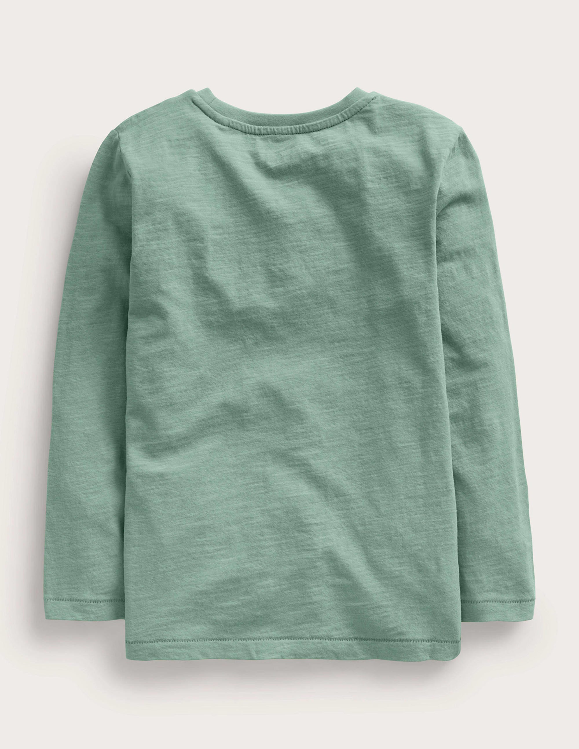 T-shirt délavé à manches longues-Vert/blanc - Image 2