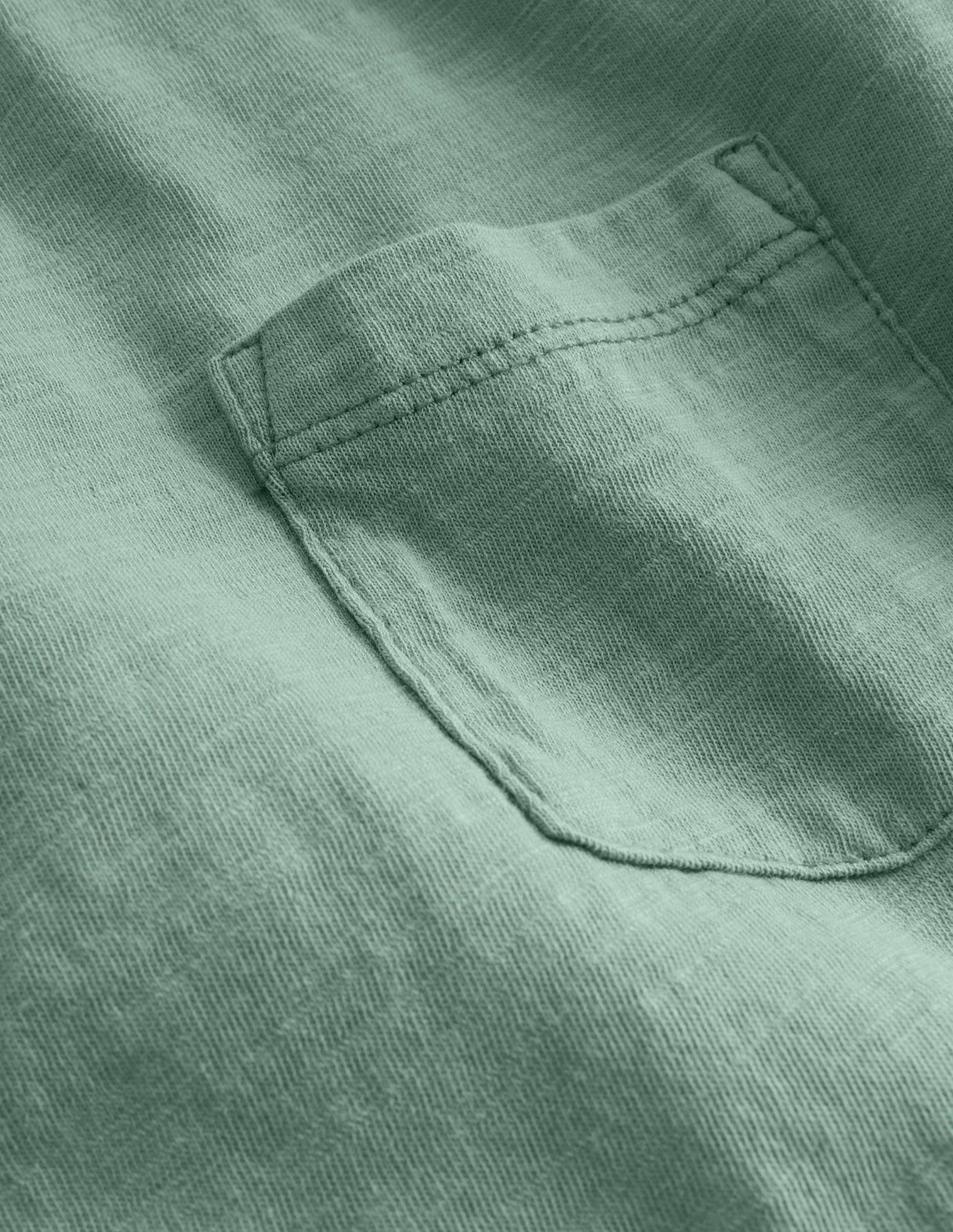 T-shirt délavé à manches longues-Vert/blanc - Image 3