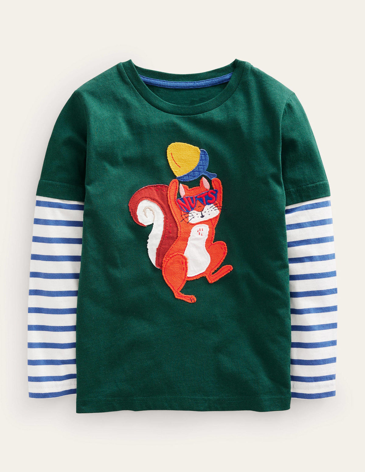 Logo-T-Shirt im Lagenlook-Amazonasgrün Eichhörnchen-1