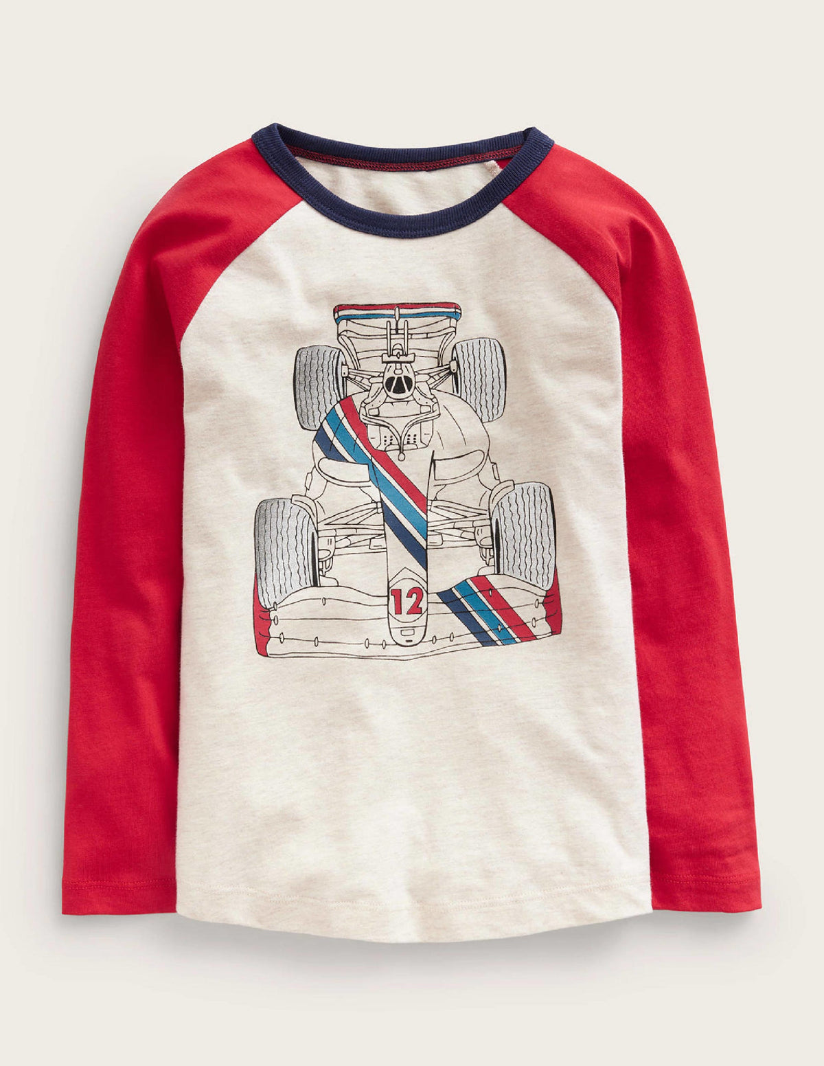 Printed Vehicle T-Shirt-Oatmeal Marl - Image 1
