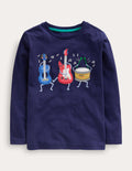 T-Shirt mit Musikinstrumenten-Schuluniform-Marineblau Musik