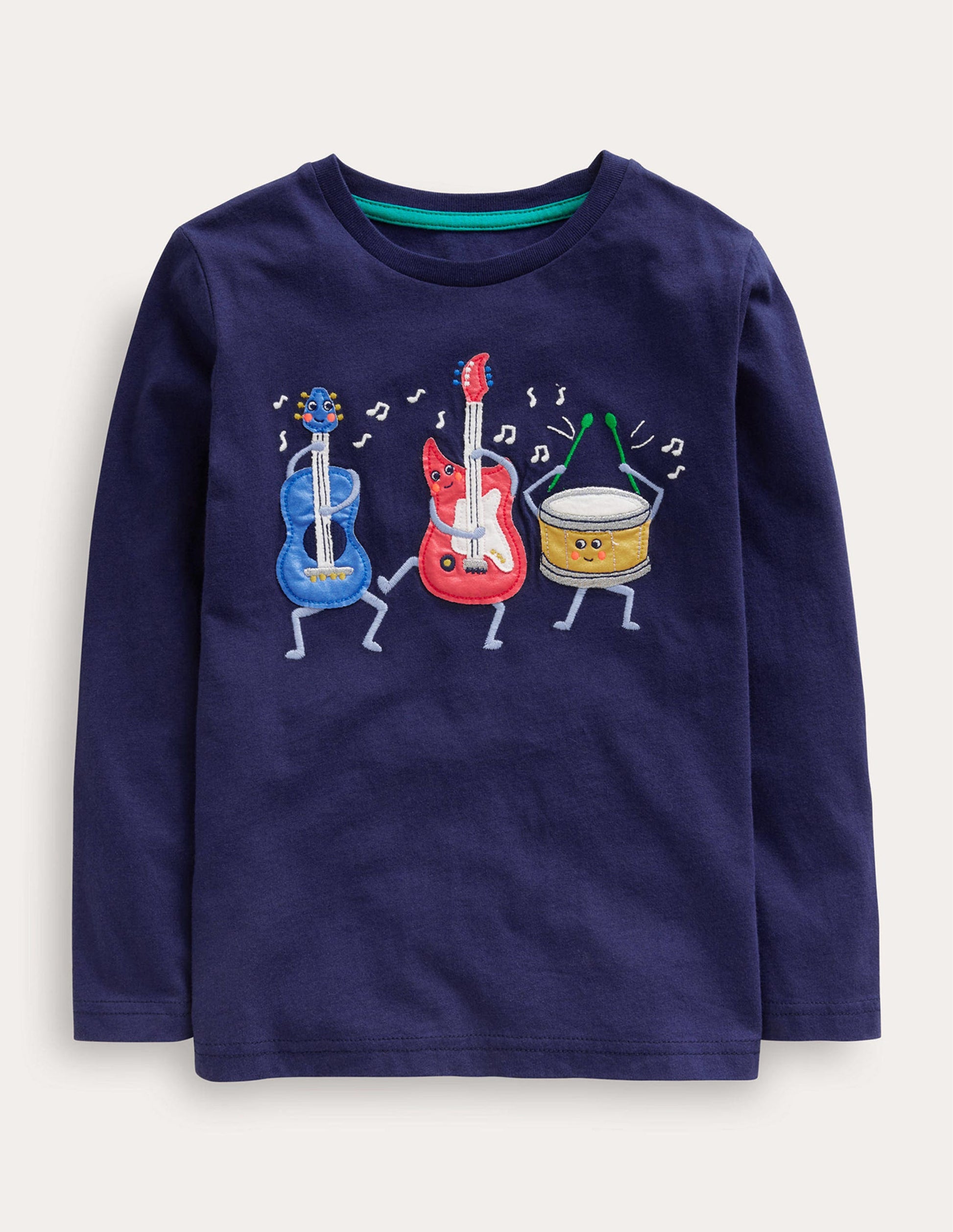 T-Shirt mit Musikinstrumenten-Schuluniform-Marineblau Musik-1