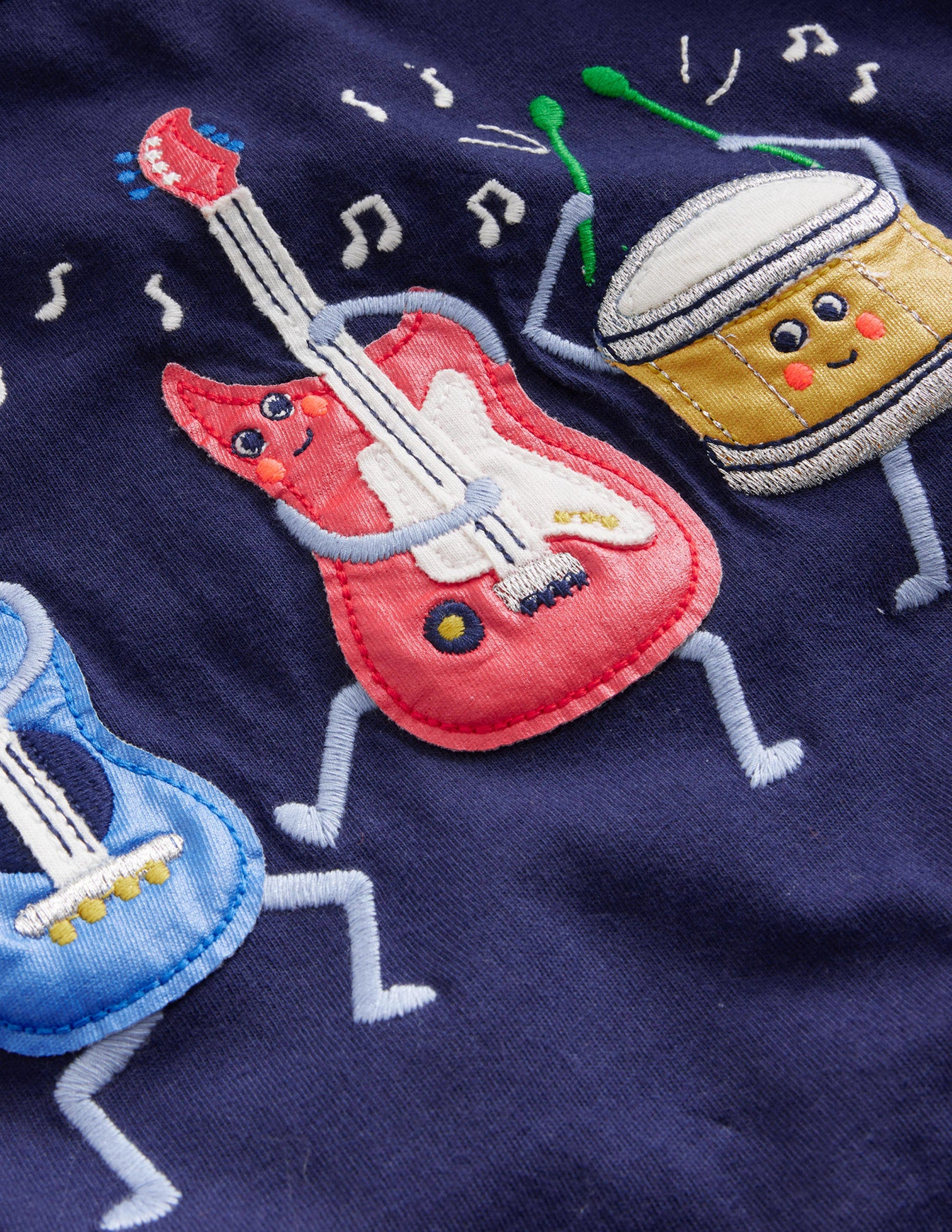 T-Shirt mit Musikinstrumenten-Schuluniform-Marineblau Musik-3