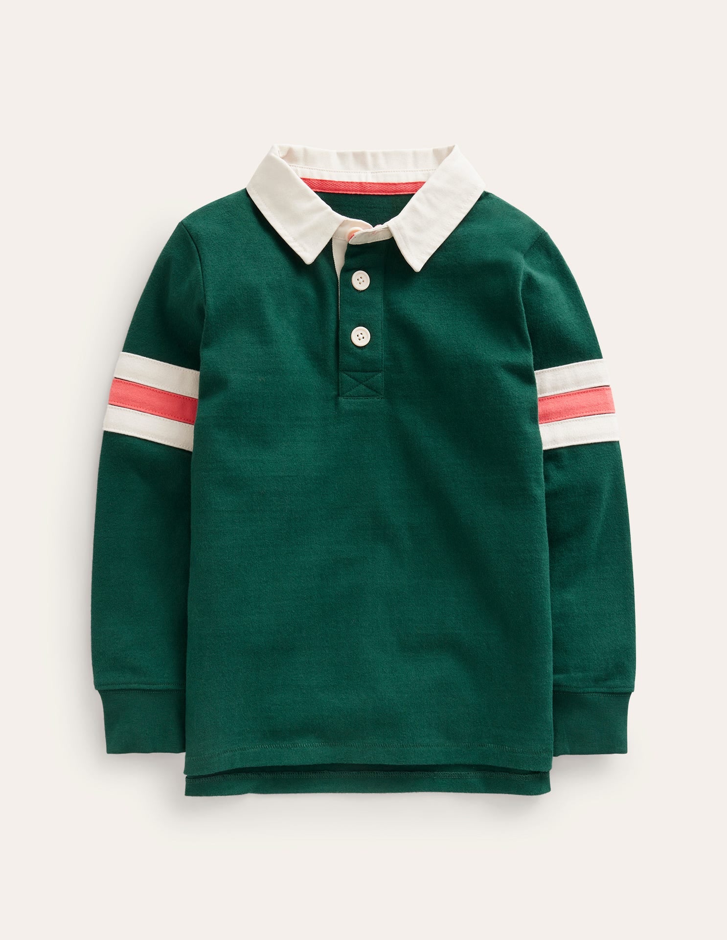Appliqué Rugby Shirt-Deep Green-1