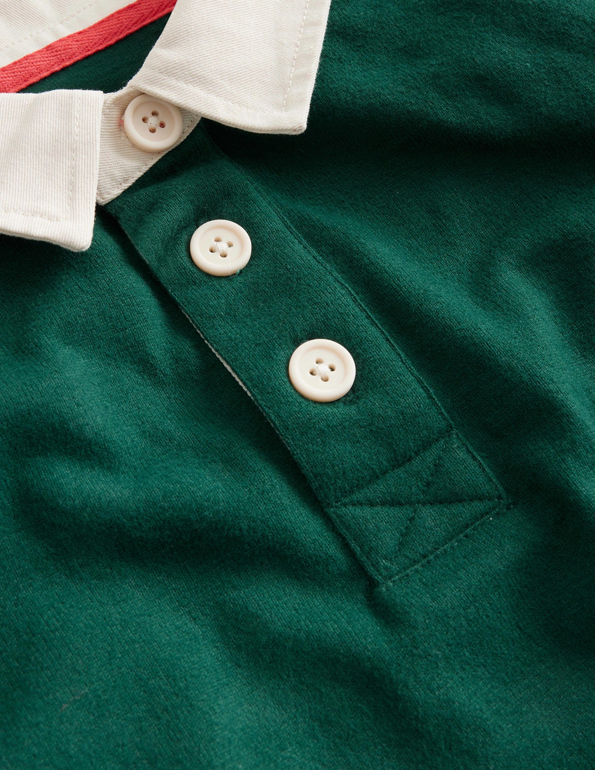 Appliqué Rugby Shirt-Deep Green-3