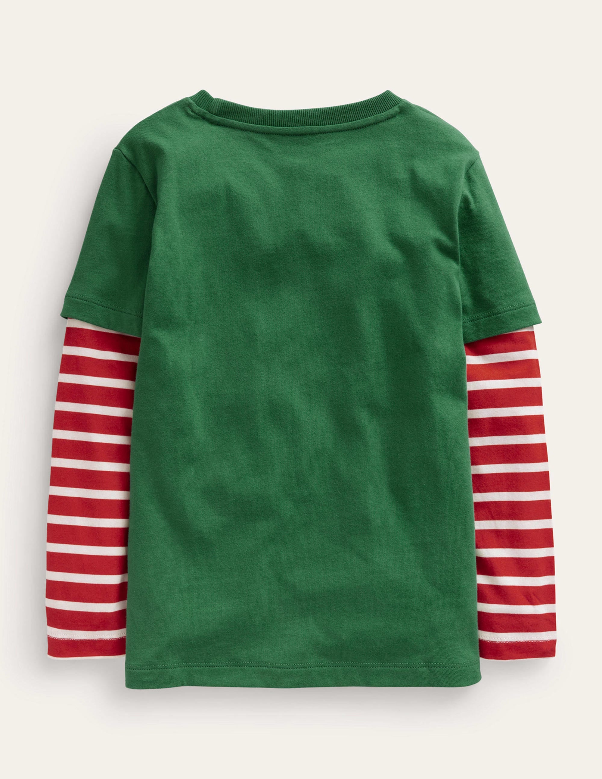 T-shirt père Noël à fausses manches longues-Père Noël vert safari - Image 2