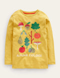 Print Grid T-Shirt-Oil Yellow Autumn Explorer