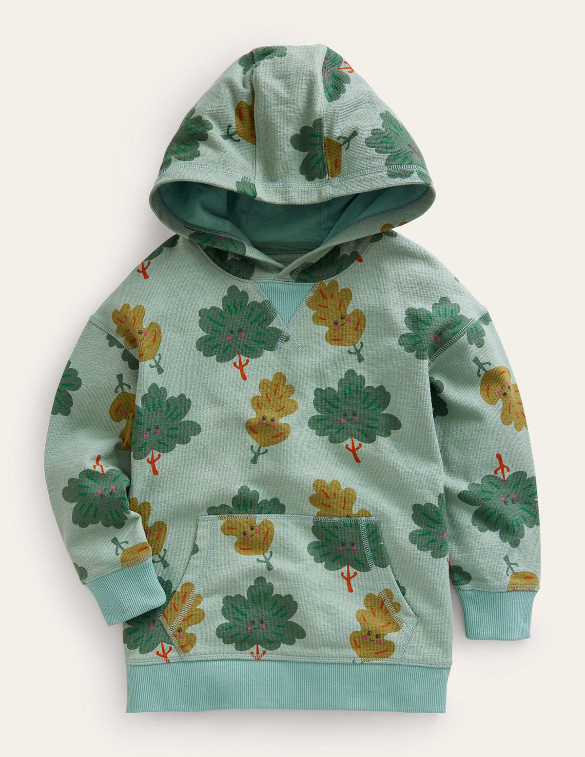 Hoodie mit Druck-Grün Bäume-1
