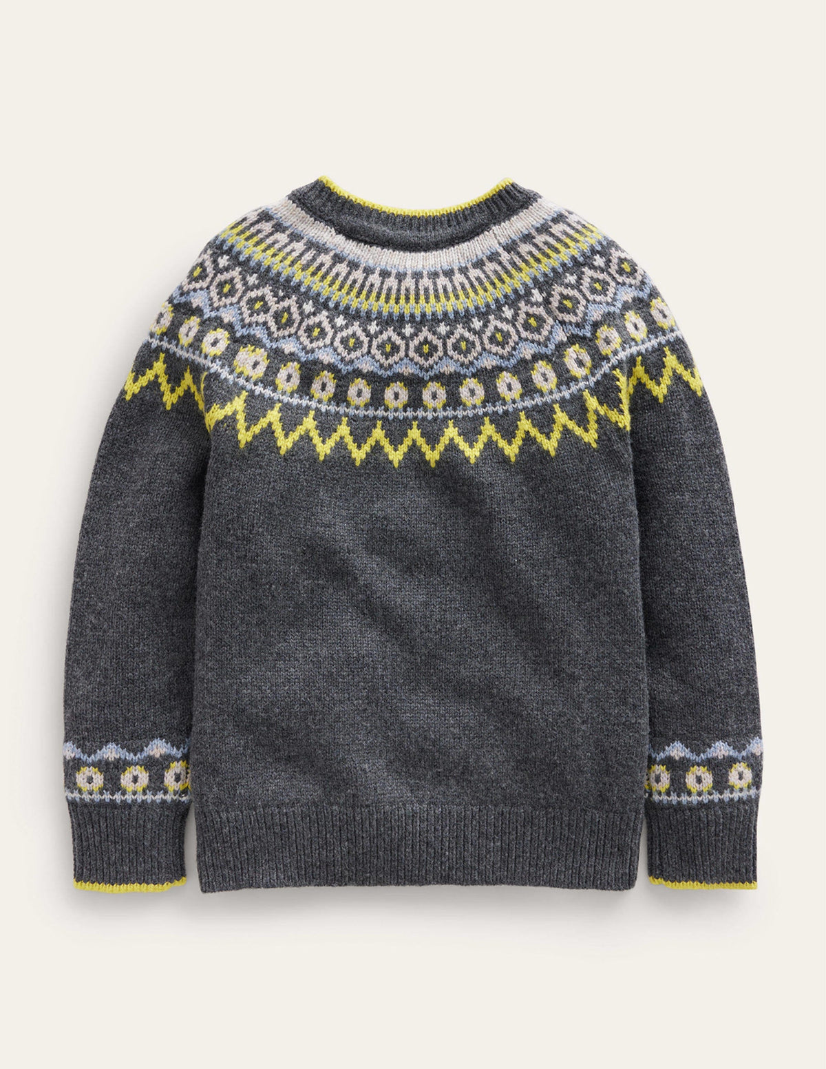 Fair-Isle-Pullover mit Muster-Anthrazit Meliert - Image 2