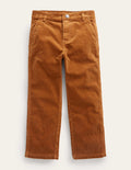 Pantalon en velours côtelé décontracté-Marron caramel