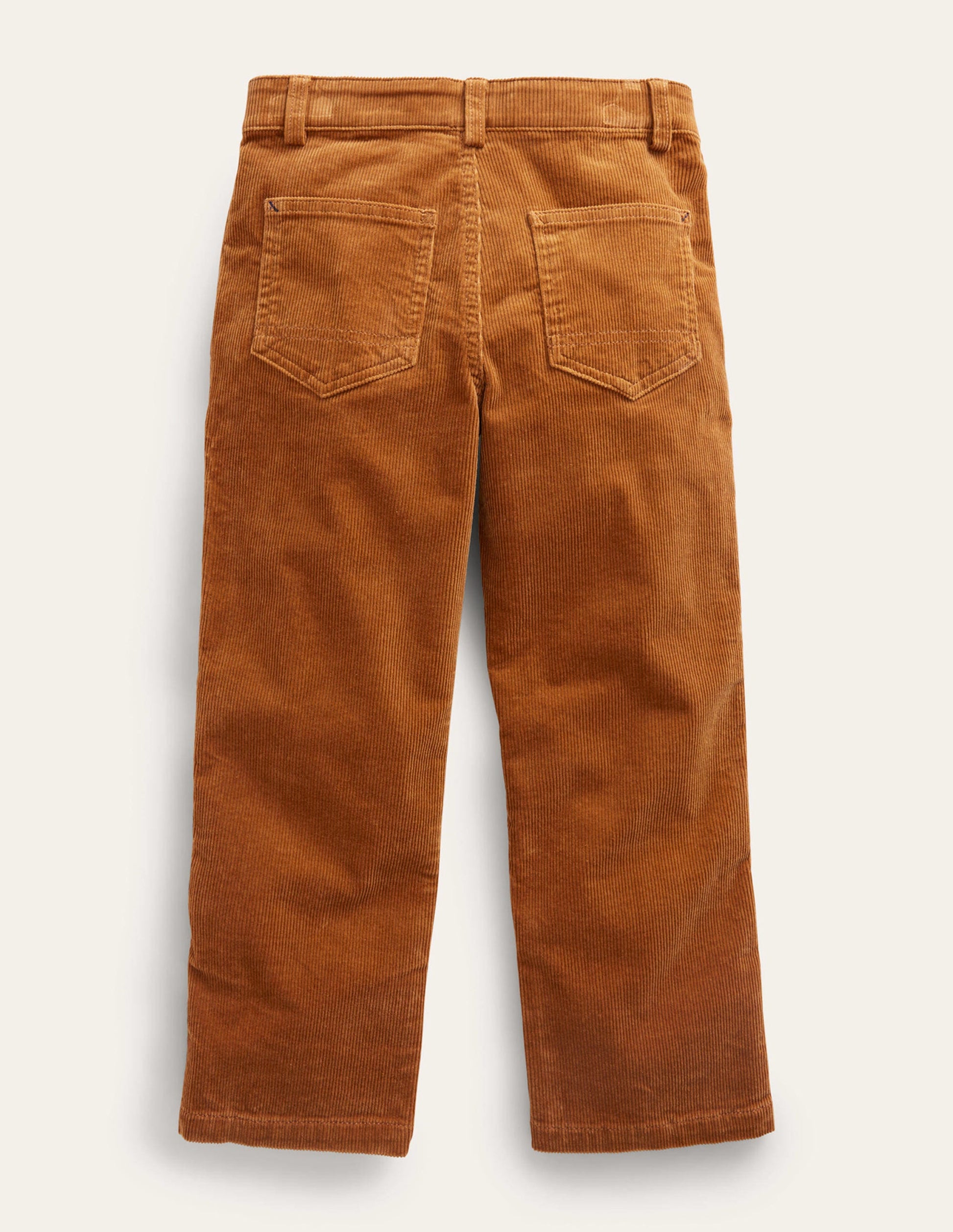 Pantalon en velours côtelé décontracté-Marron caramel-2