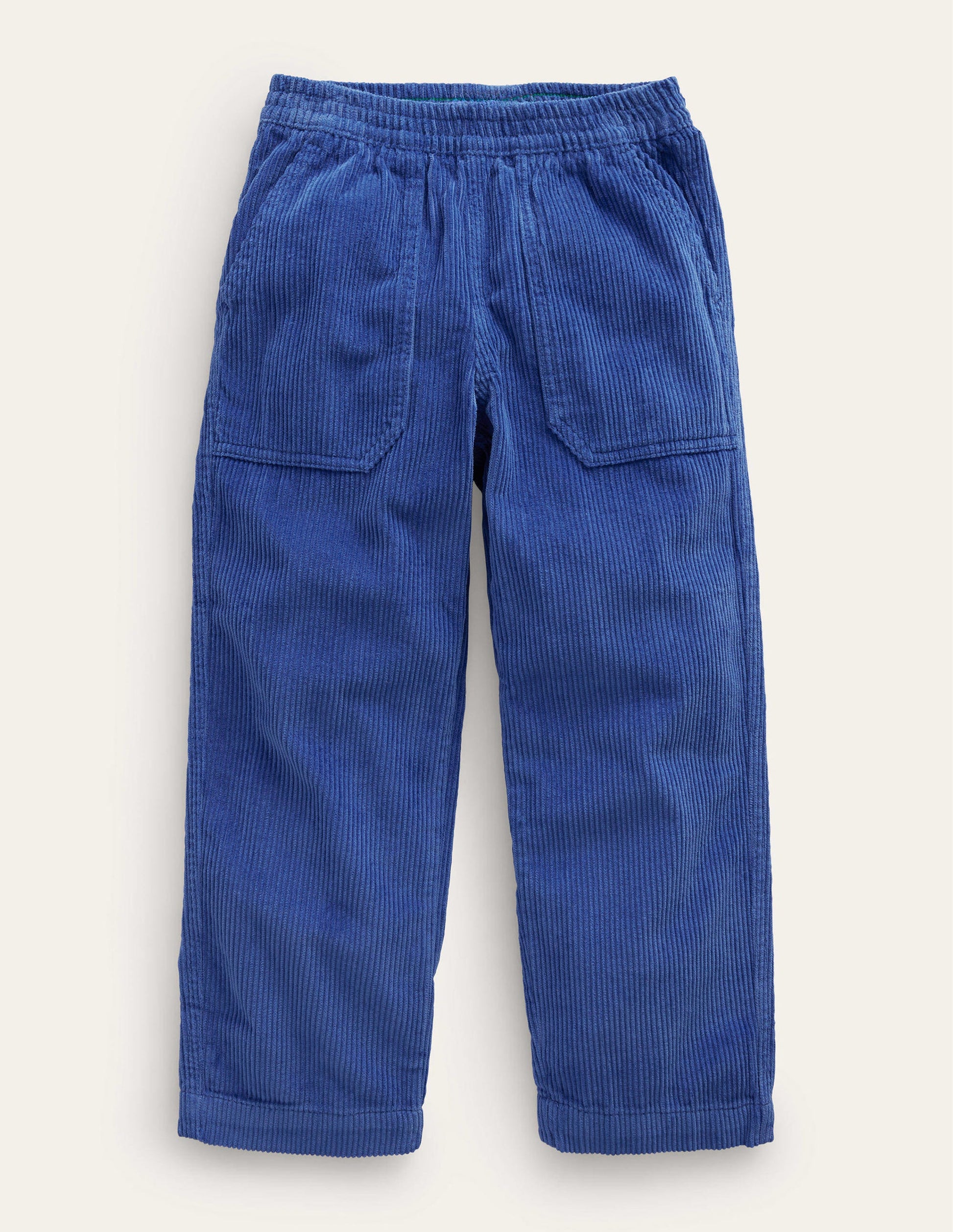 Chunky Pull-on Cord Trousers-Delft Blue-1