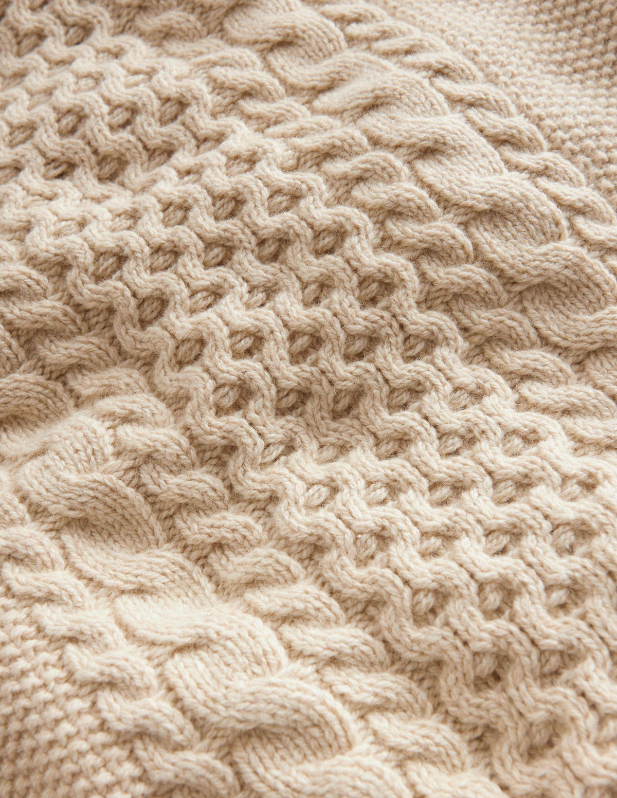 Pullover mit klassischem Zopfmuster-Beige-3