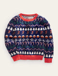 Weihnachtlicher Fair-Isle-Pullover-Schuluniform-Marineblau