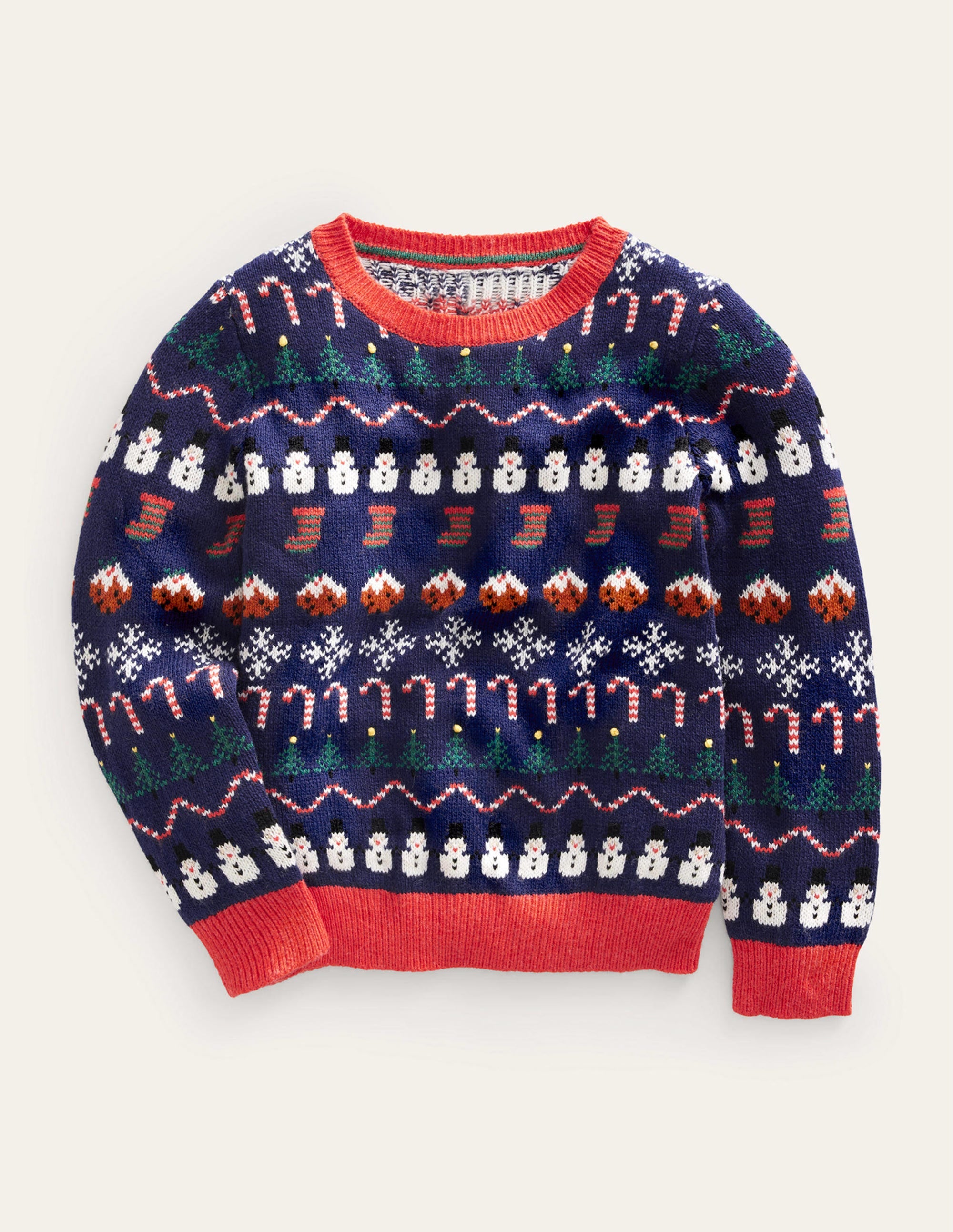 Weihnachtlicher Fair-Isle-Pullover-Schuluniform-Marineblau - Image 1
