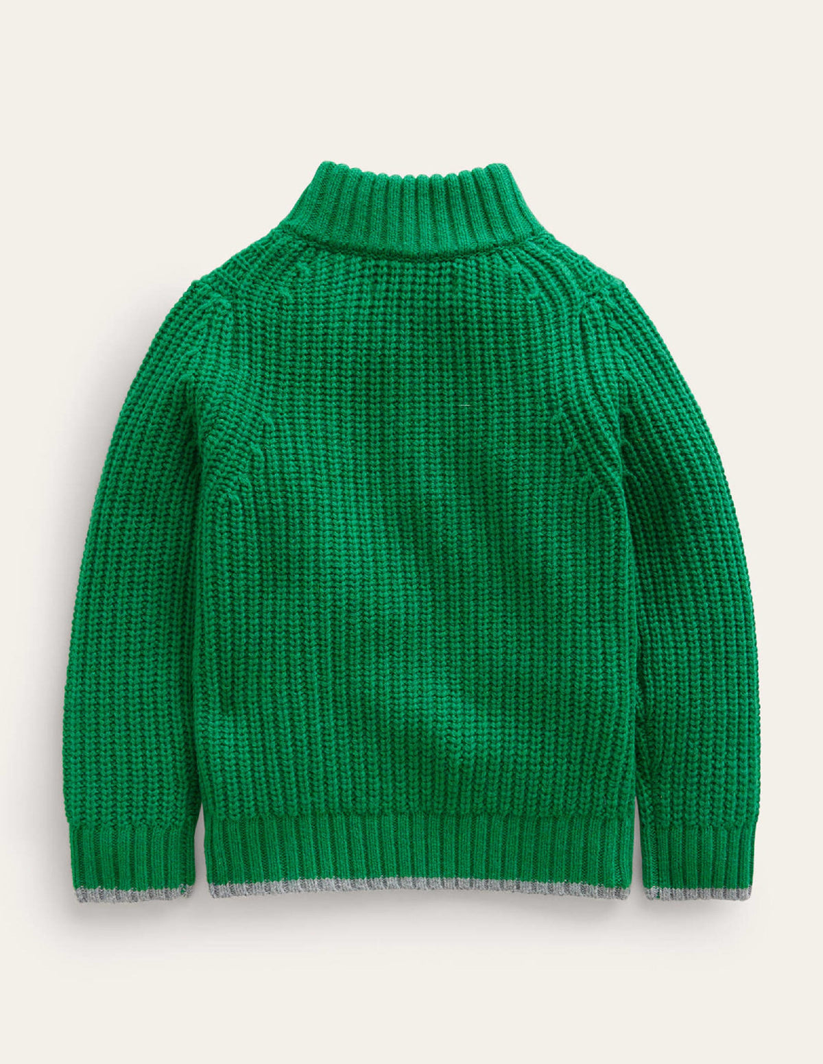 Breiter Pullover mit Halbreißverschluss-Tiefgrün-2