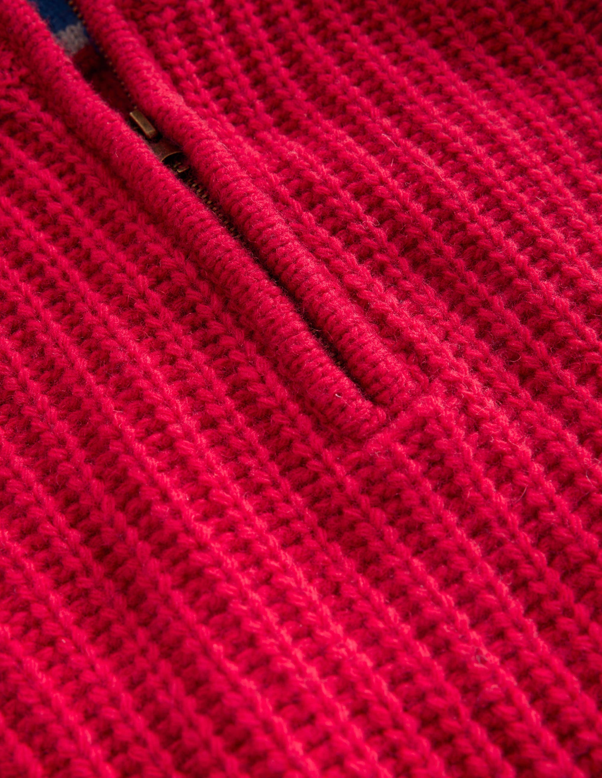 Breiter Pullover mit Halbreißverschluss-Rot - Image 3