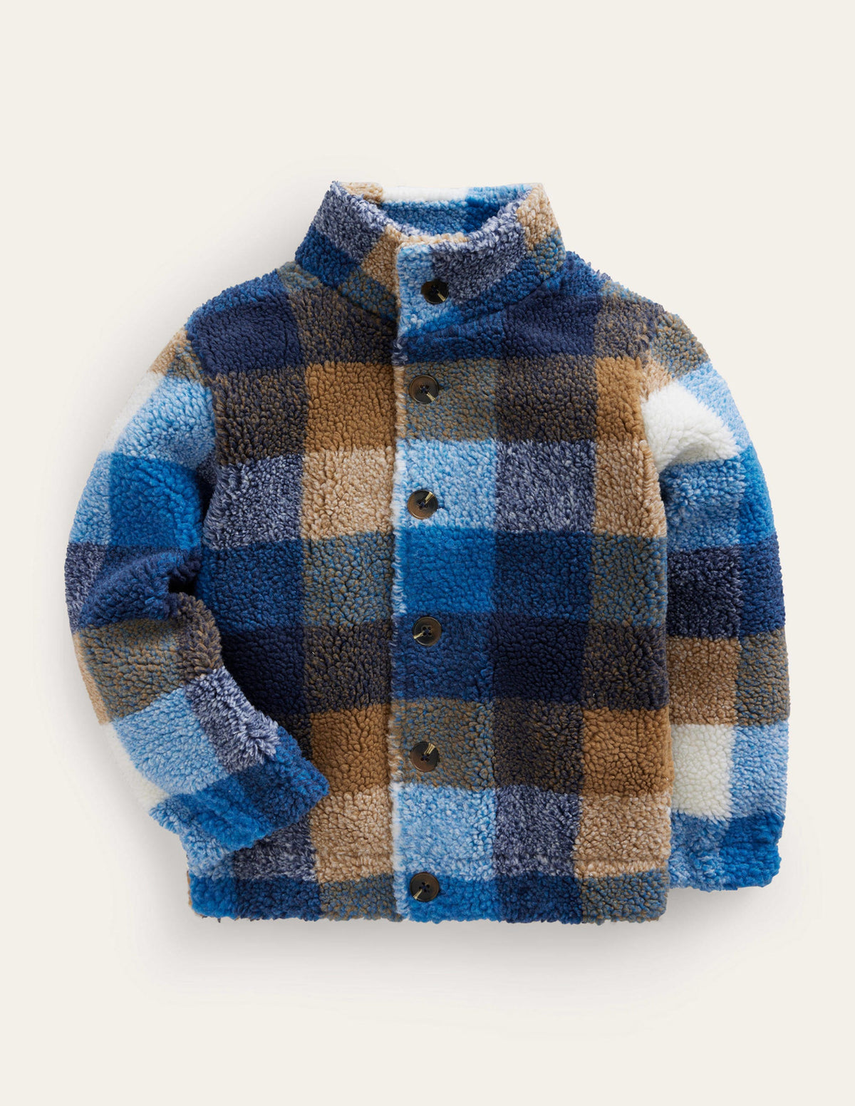 Ultimativ kuschelige Borg-Jacke-Buntes Karomuster-1