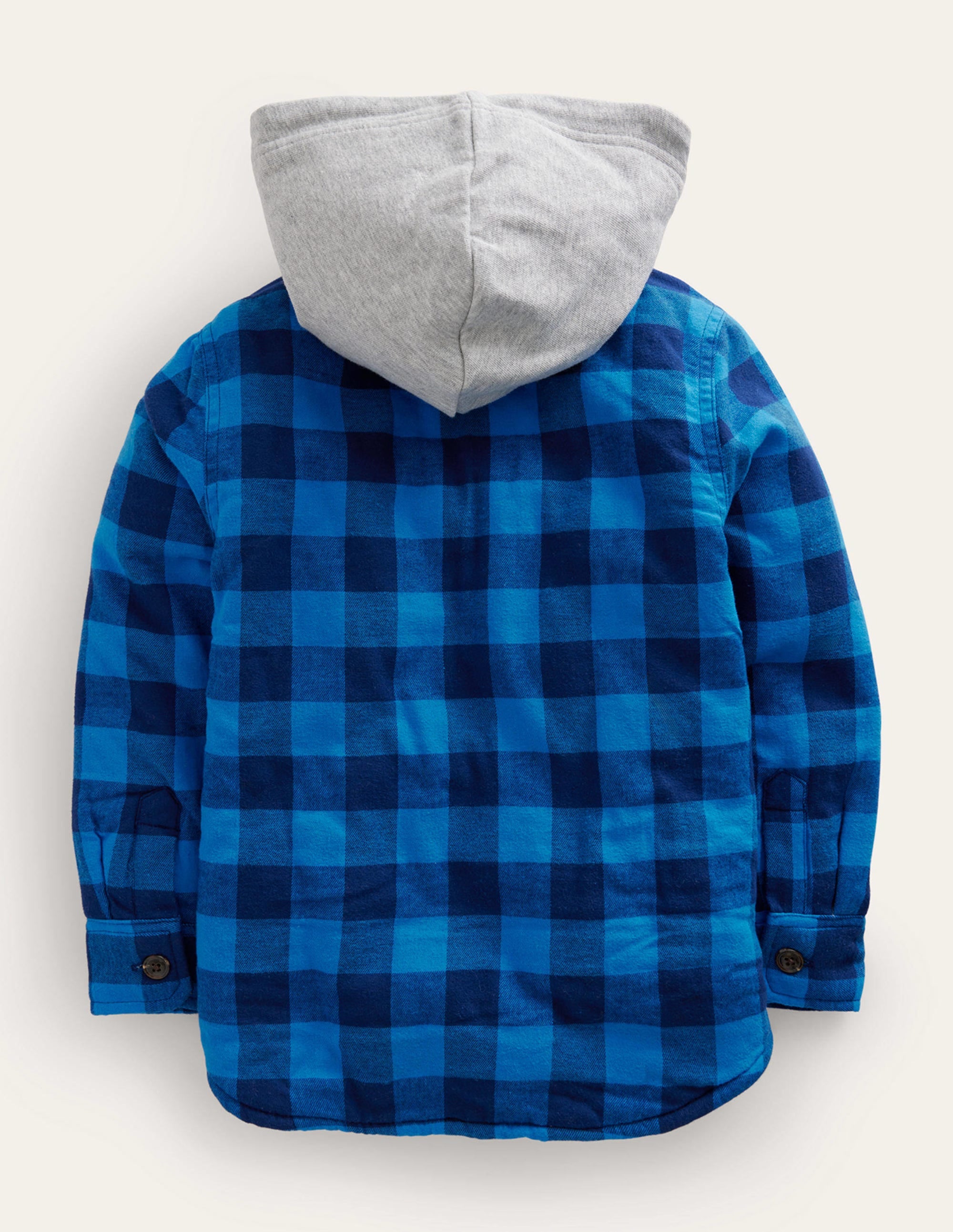 Hemd mit Kapuze und Borg-Futter-Marineblau / Blau Vichykaros - Image 2