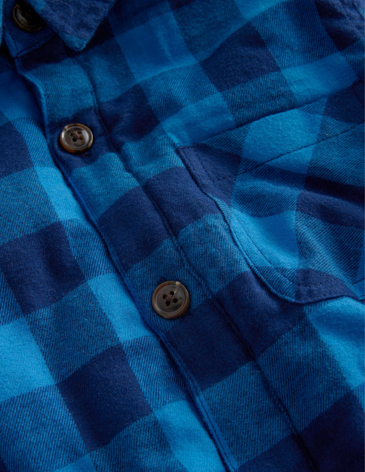 Hemd mit Kapuze und Borg-Futter-Marineblau / Blau Vichykaros - Image 3