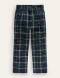 Elegante Hose-Blau / Grün Kariert