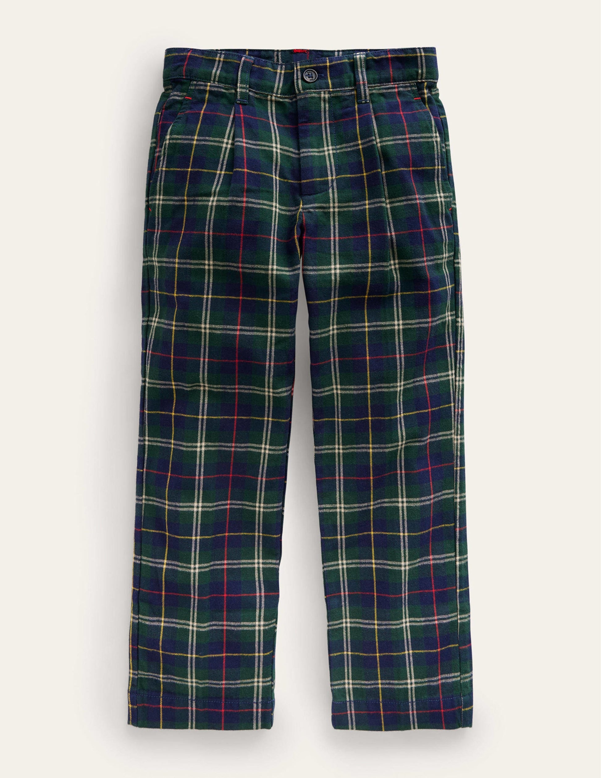 Elegante Hose-Blau / Grün Kariert-1