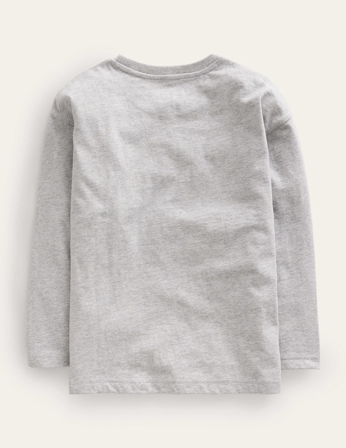 Feder-T-Shirt mit Superstitch-Grau Meliert-2